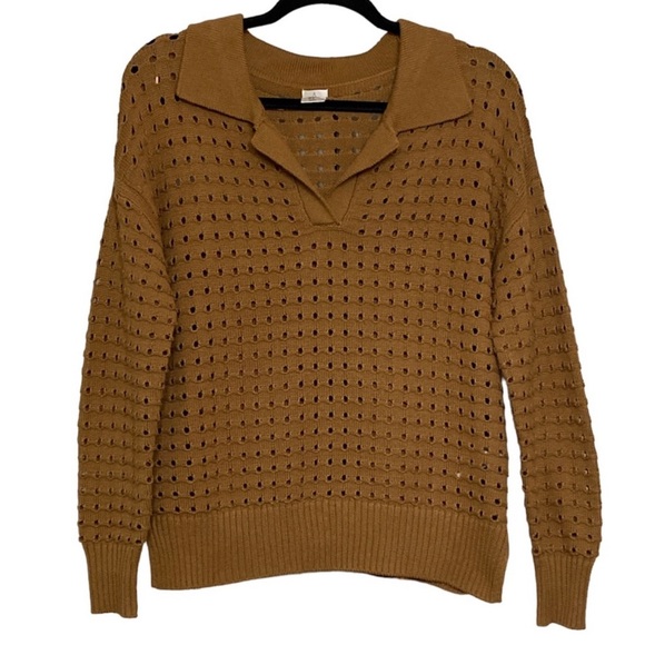 Joie Sweaters - Joie Open Knit Collared Sweater